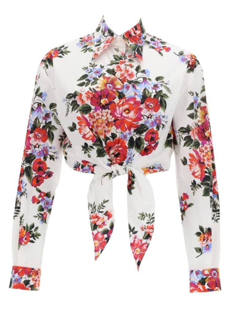 FLORAL PRINT CROP SHIRT