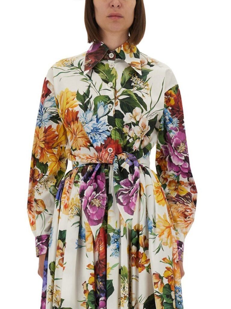FLOWER BOUQUET PRINT POPLIN SHIRT