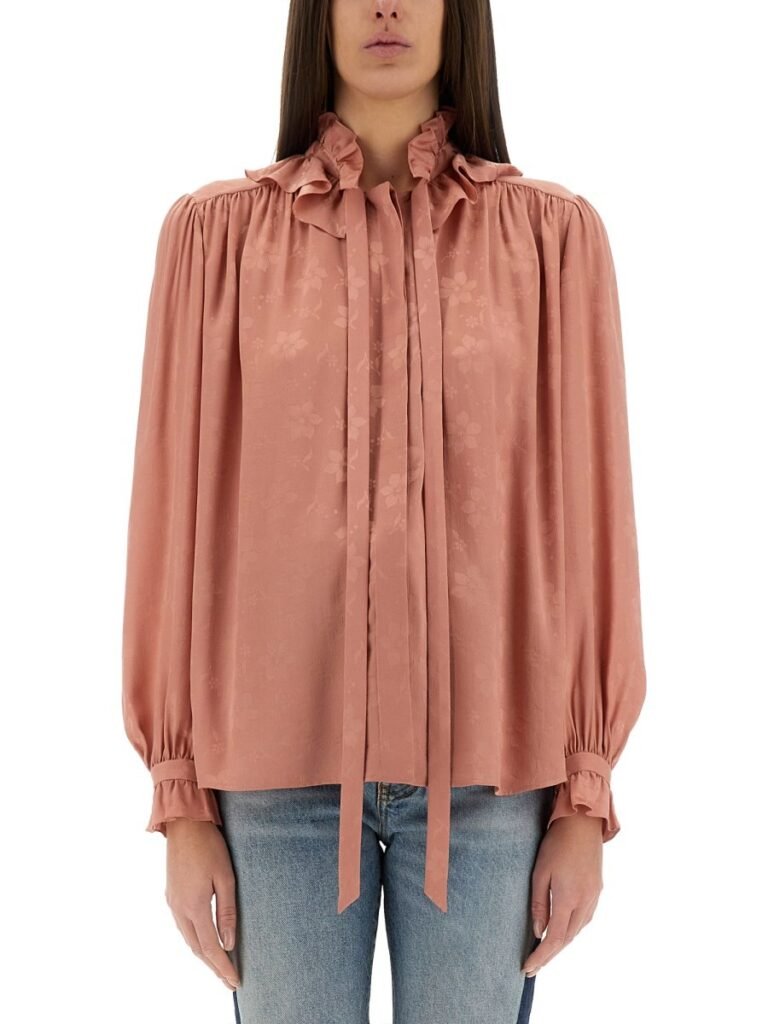 FLUID SILK JACQUARD BLOUSE