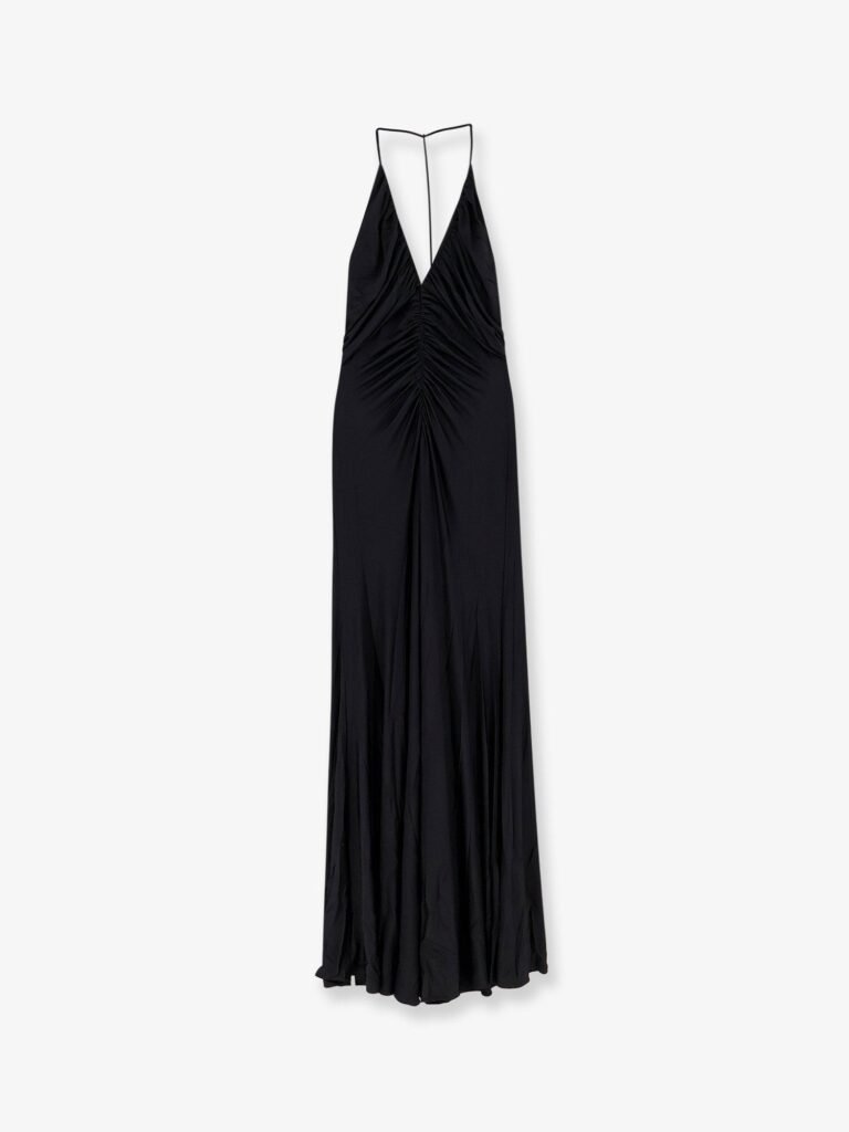 Gathered jersey long dress