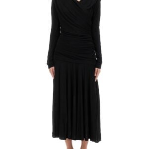 GATHERED MIDI DRESS