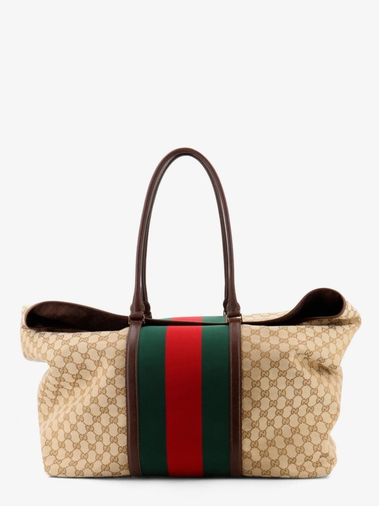 GG fabric travel bag with Web detail on the front