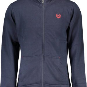 GIAN MARCO VENTURI MEN'S BLUE SWEATSHIRT WITH ZIP