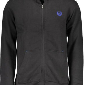 GIAN MARCO VENTURI MEN'S BLACK SWEATSHIRT WITH ZIP