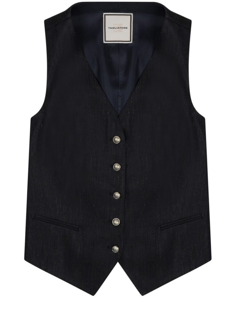 GILET IN LINO CON BOTTONI