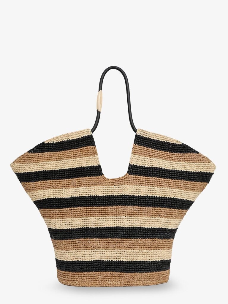 Golden Time raffia shoulder bag