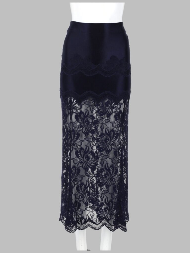 GONNA MIDI IN PIZZO E JERSEY