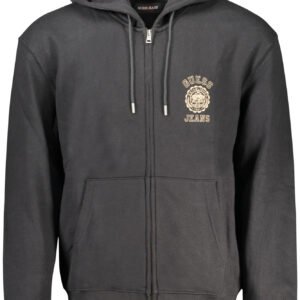 GUESS JEANS MEN'S ZIP-UP SWEATSHIRT BLACK