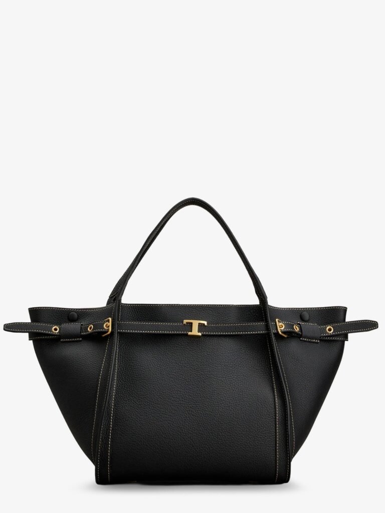 Hammered laeather tote bag