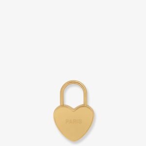Heart-shaped brass charm