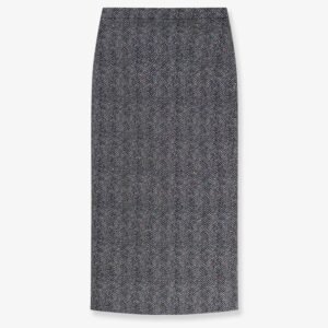 Herringbone motif cotton skirt