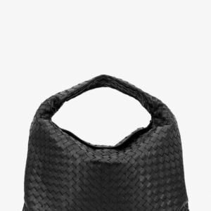 Hop Hobo Leather Shoulder Bag with Intreccio Pattern