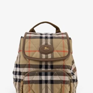 Horseshoe nylon backpack with check pattern