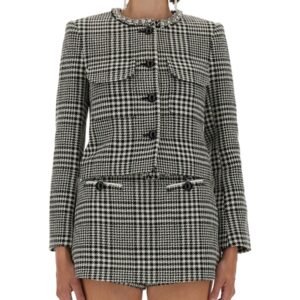 HOUNDSTOOTH JACKET WITH CRYSTALS