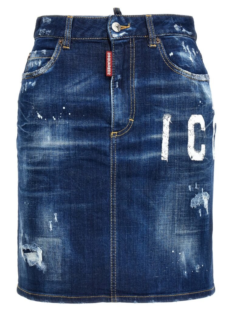 'Icon Spray' denim skirt