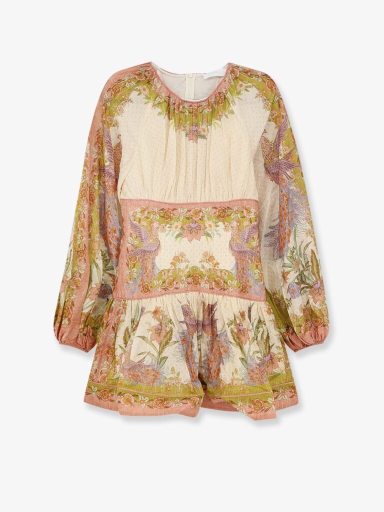 Indra cotton and silk mini dress