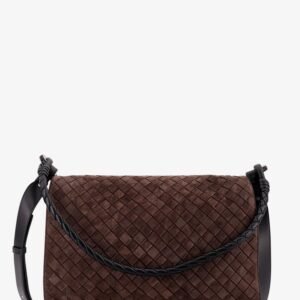 Intrecciato suede shoulder bag
