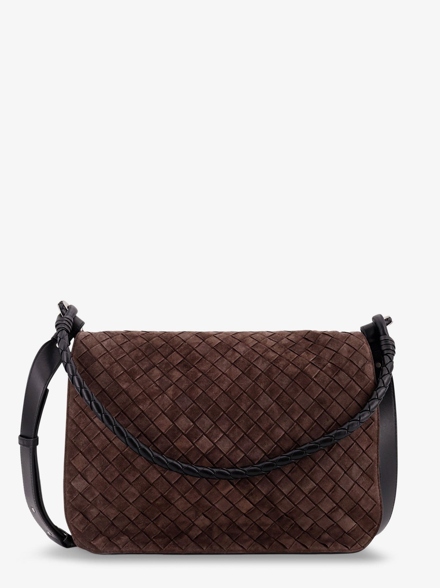 Intrecciato suede shoulder bag