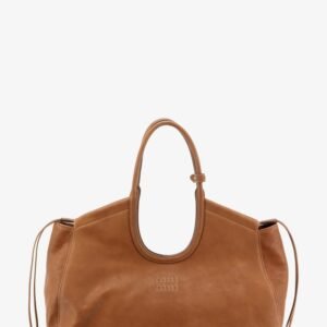 Ivy leather handbag with front lettering logo
