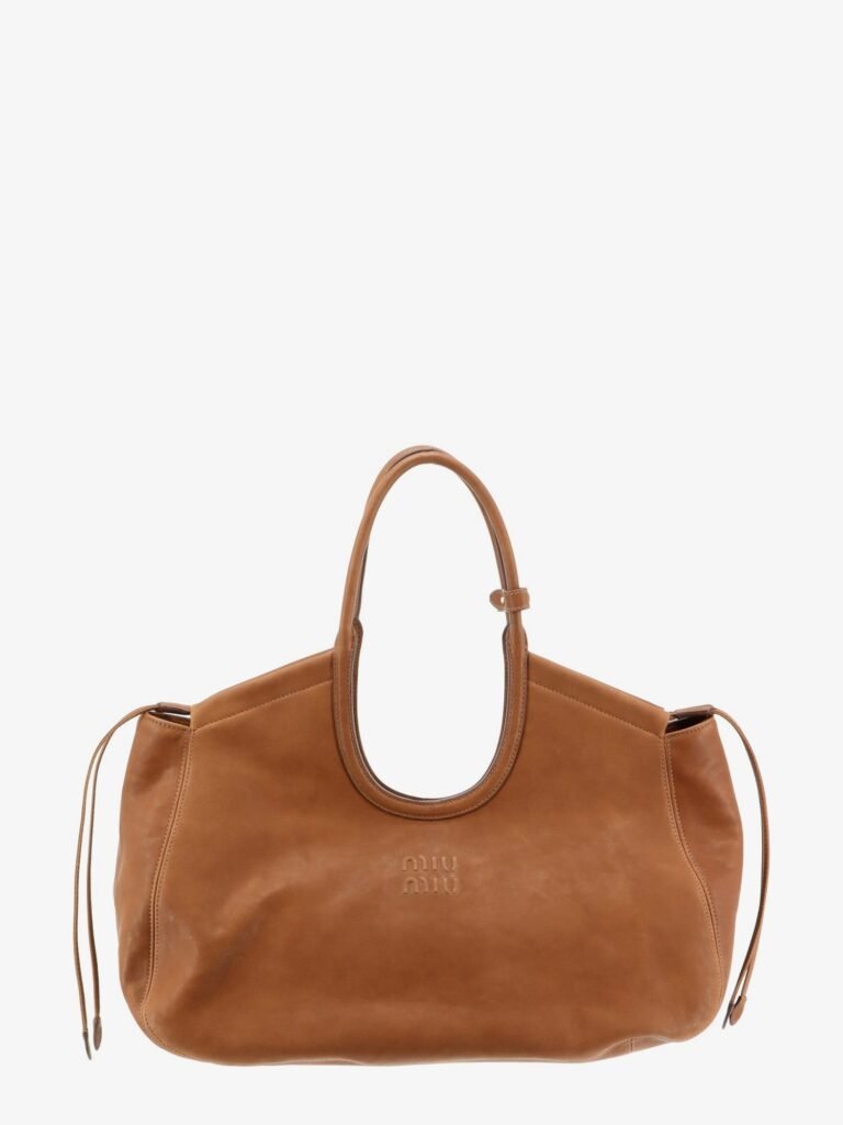 Ivy leather handbag with front lettering logo