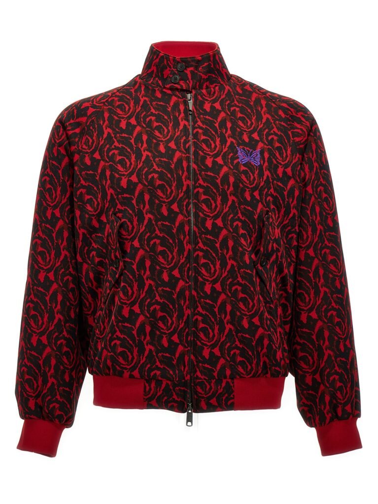'Jacquard needles' bomber jacket