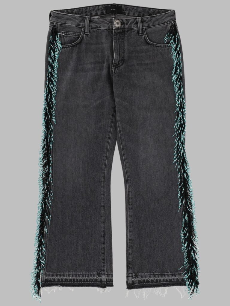 JEANS CON FRANGE DI PERLINE