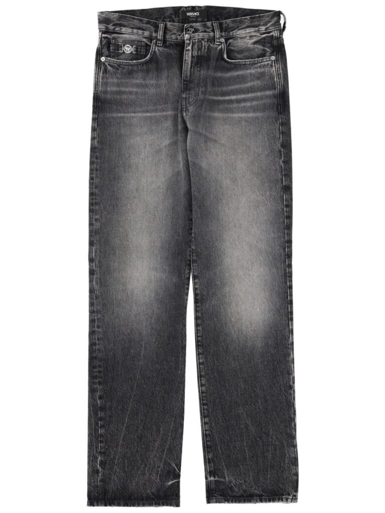 JEANS WITH "MEDUSA" DETAIL