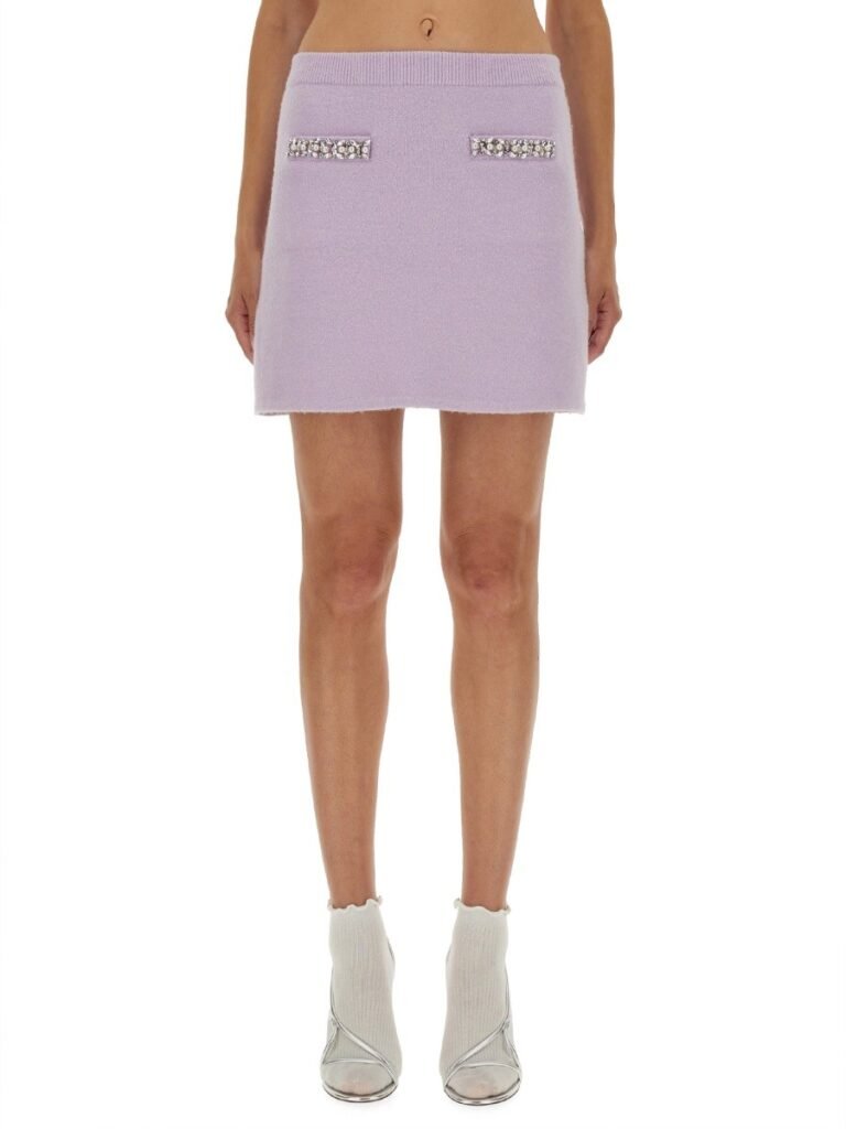 KNIT SKIRT WITH CRYSTALS