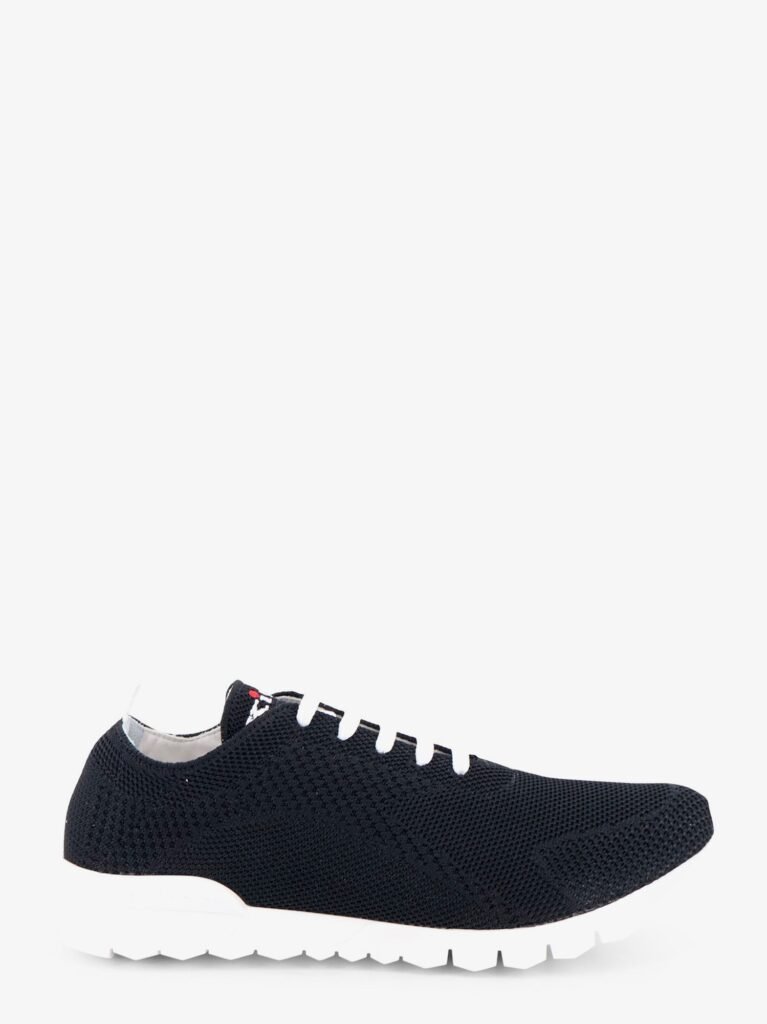 Knitted fabric sneakers with embroidered logo
