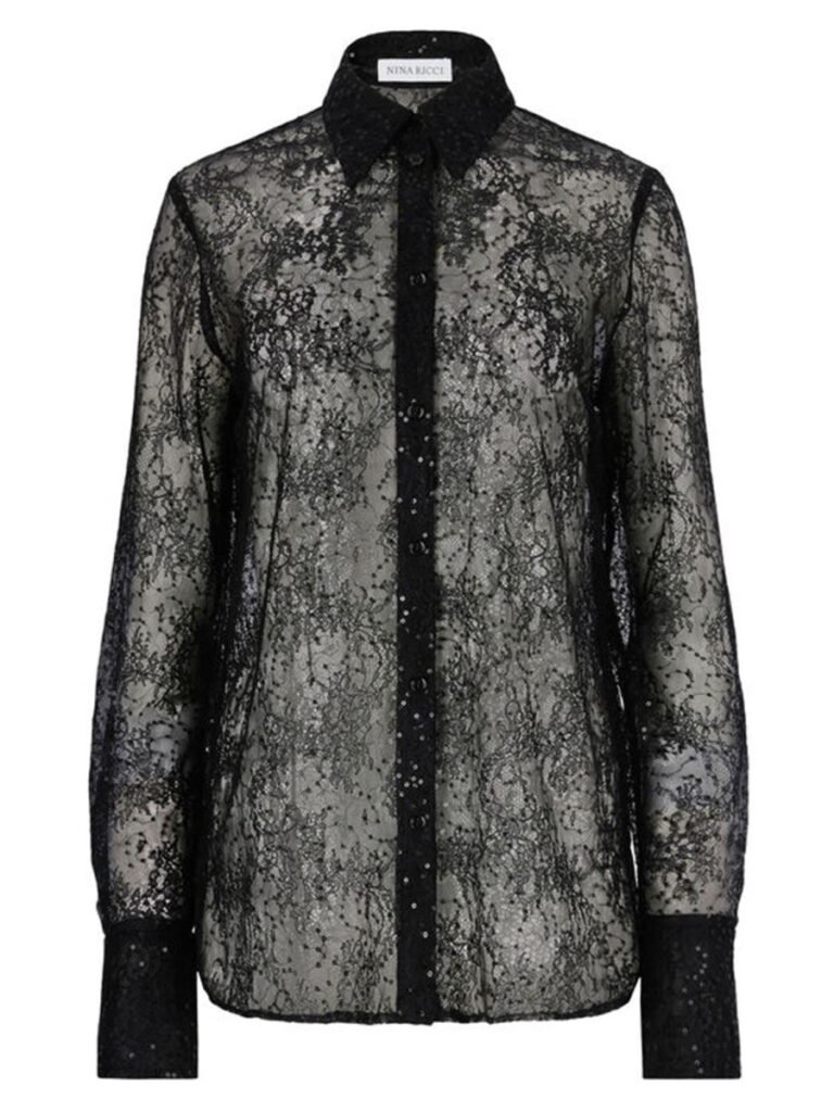 LACE SHIRT WITH SEQUINS