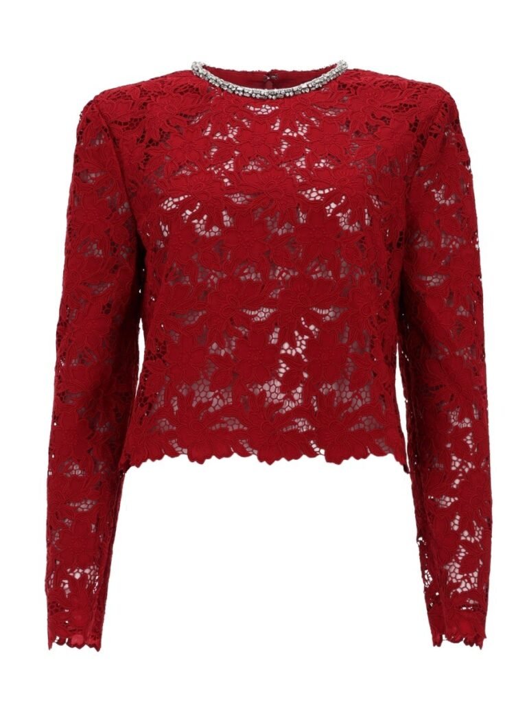 LACE TOP WITH CRYSTALS