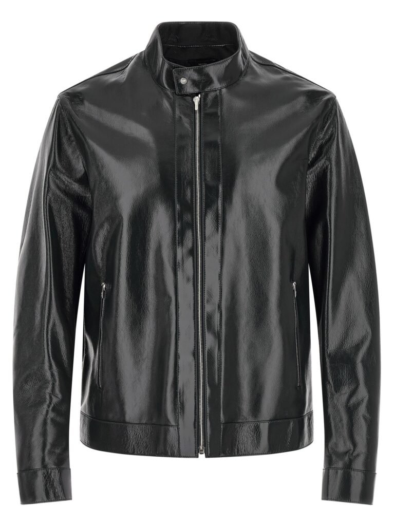 Lacquered leather blouson