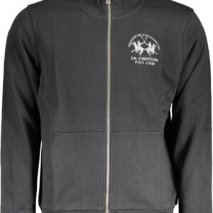 LA MARTINA MEN'S BLACK ZIPPED SWEATSHIRT