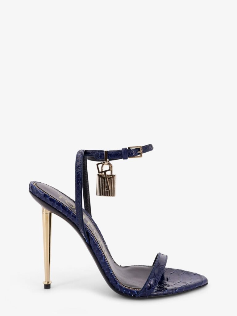 Laminated leather sandals with iconic padlock