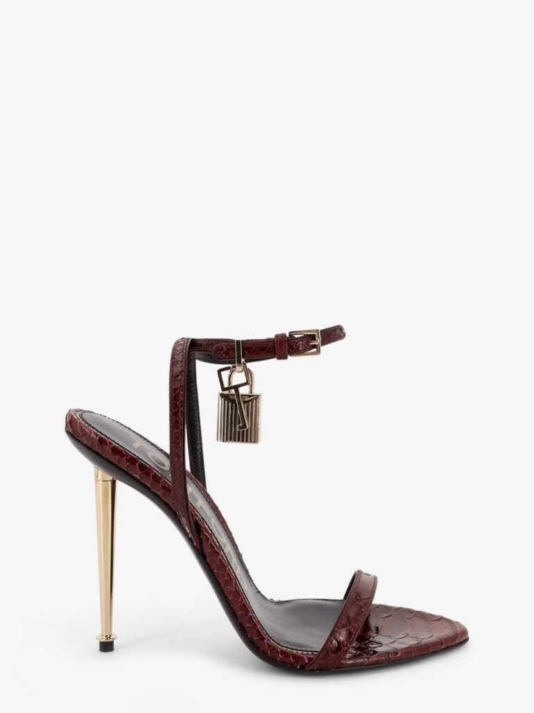 Laminated leather sandals with iconic padlock