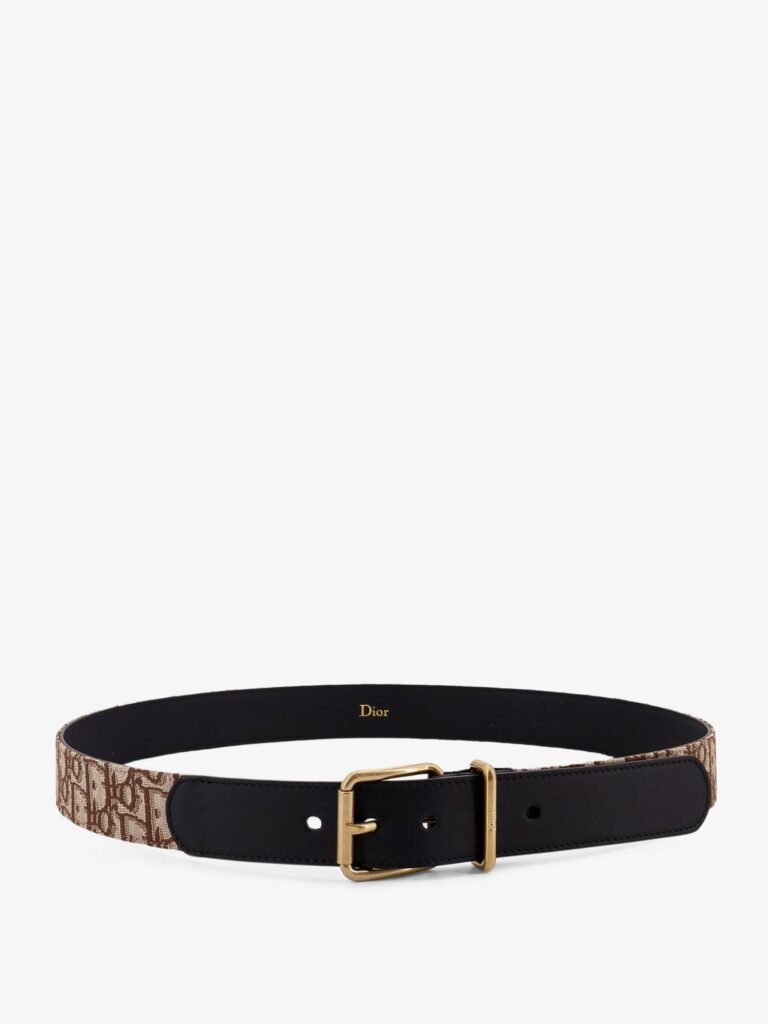 Leather belt with all-over Dior Oblique logo