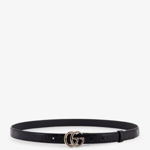 Leather belt with all-over GG logo