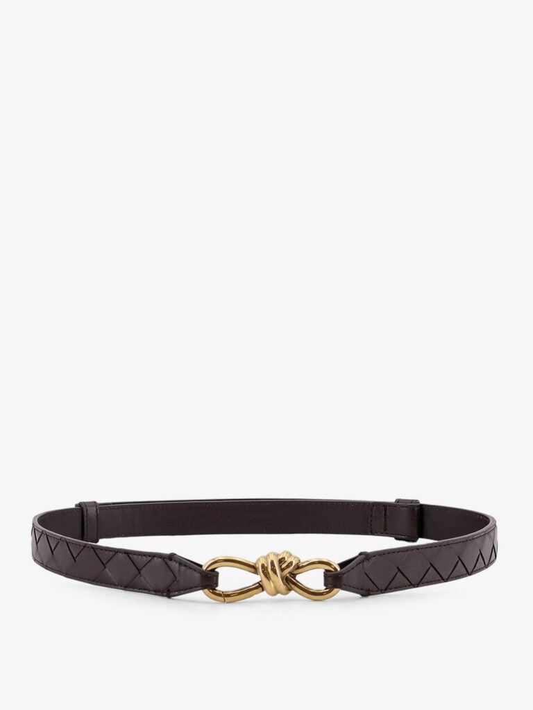 Leather belt with Intrecciato motif