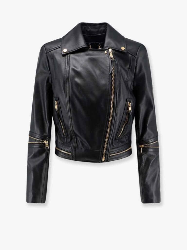 Leather biker jacket