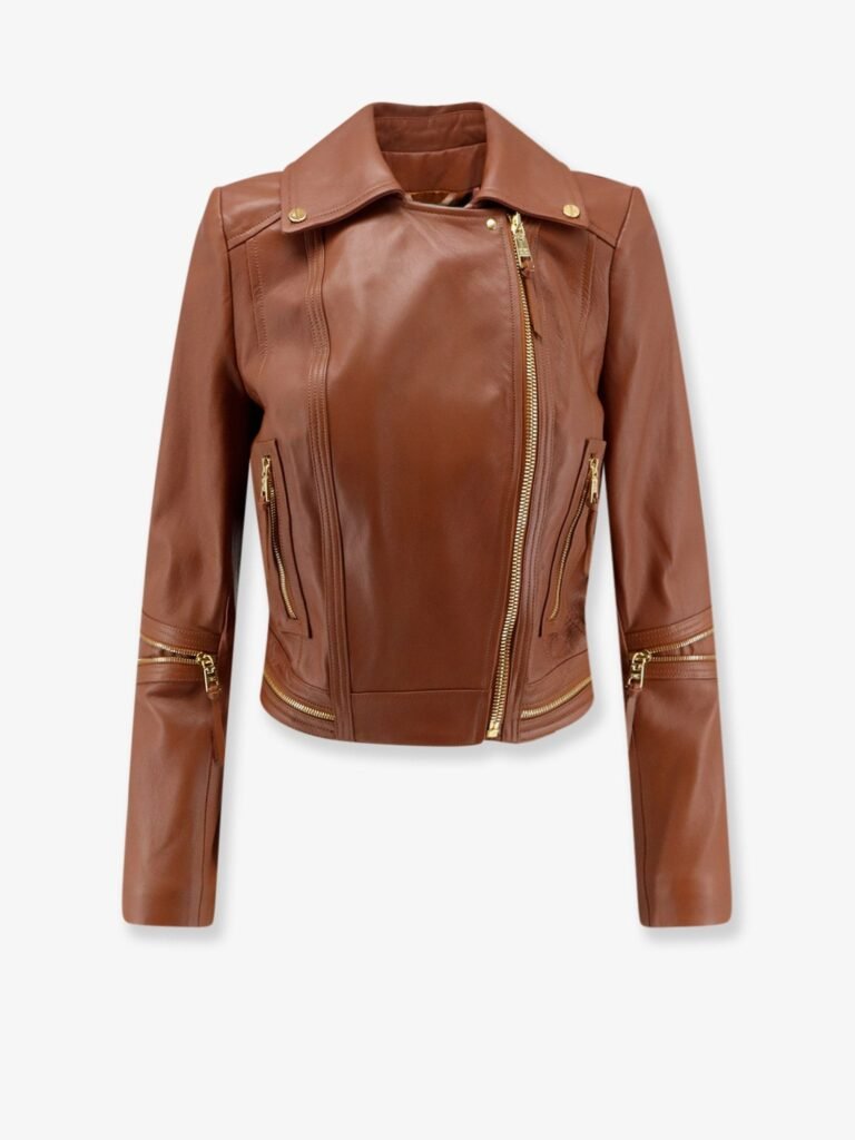 Leather biker jacket