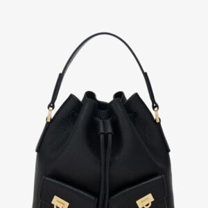 Leather bucket bag