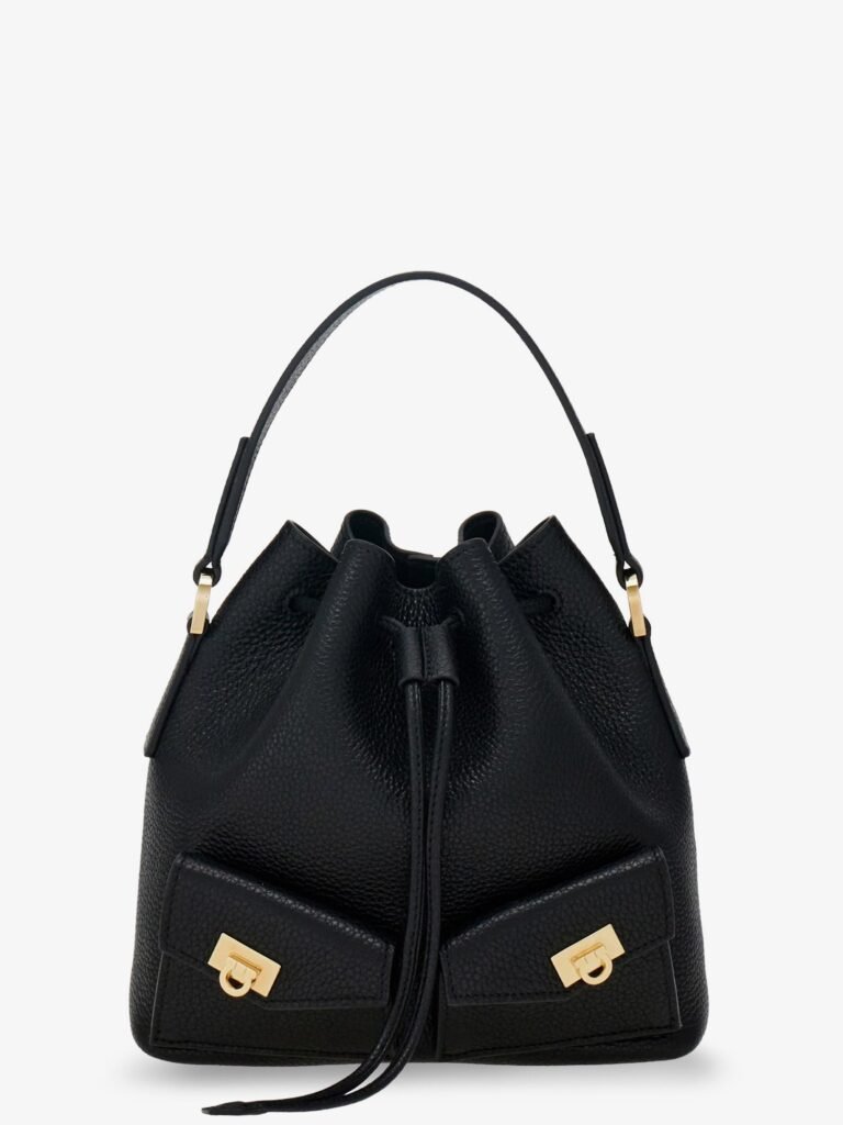Leather bucket bag