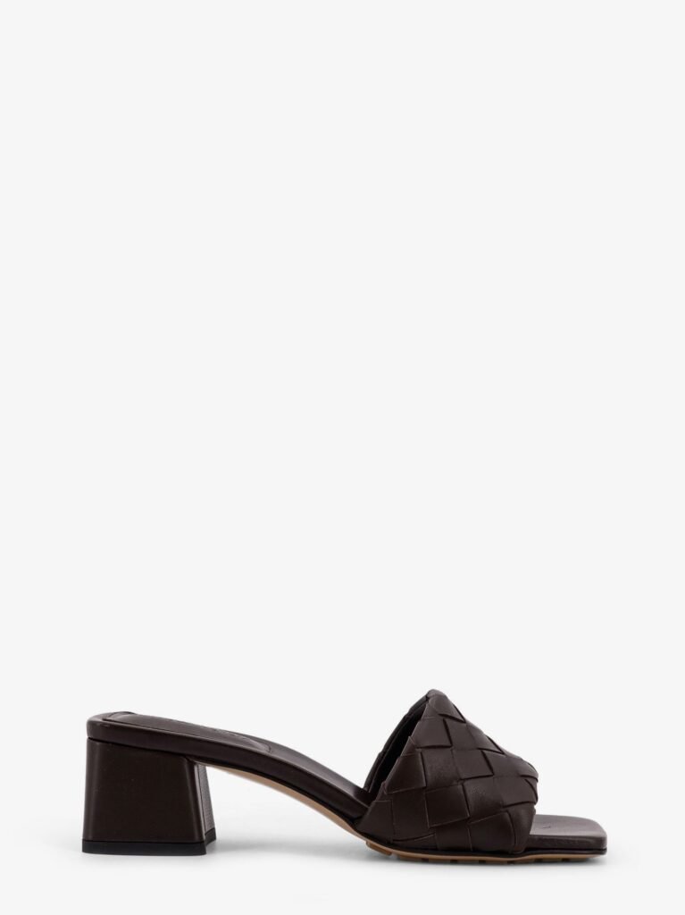 Leather heel sandals with Intrecciato motif