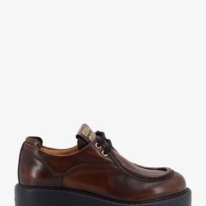 Leather lace-up with front lettering logo