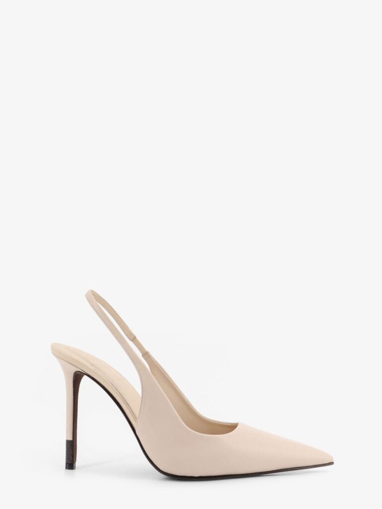 Leather pumps with Monili detail on the heel