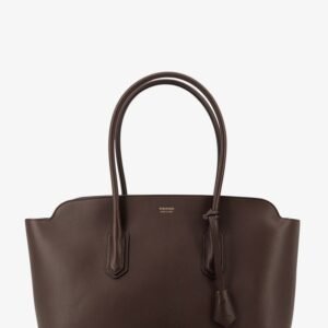 Leather shoulder bag with logo