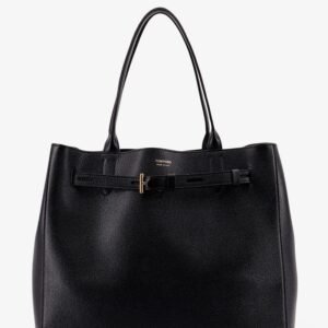 Leather shoulder bag with logo