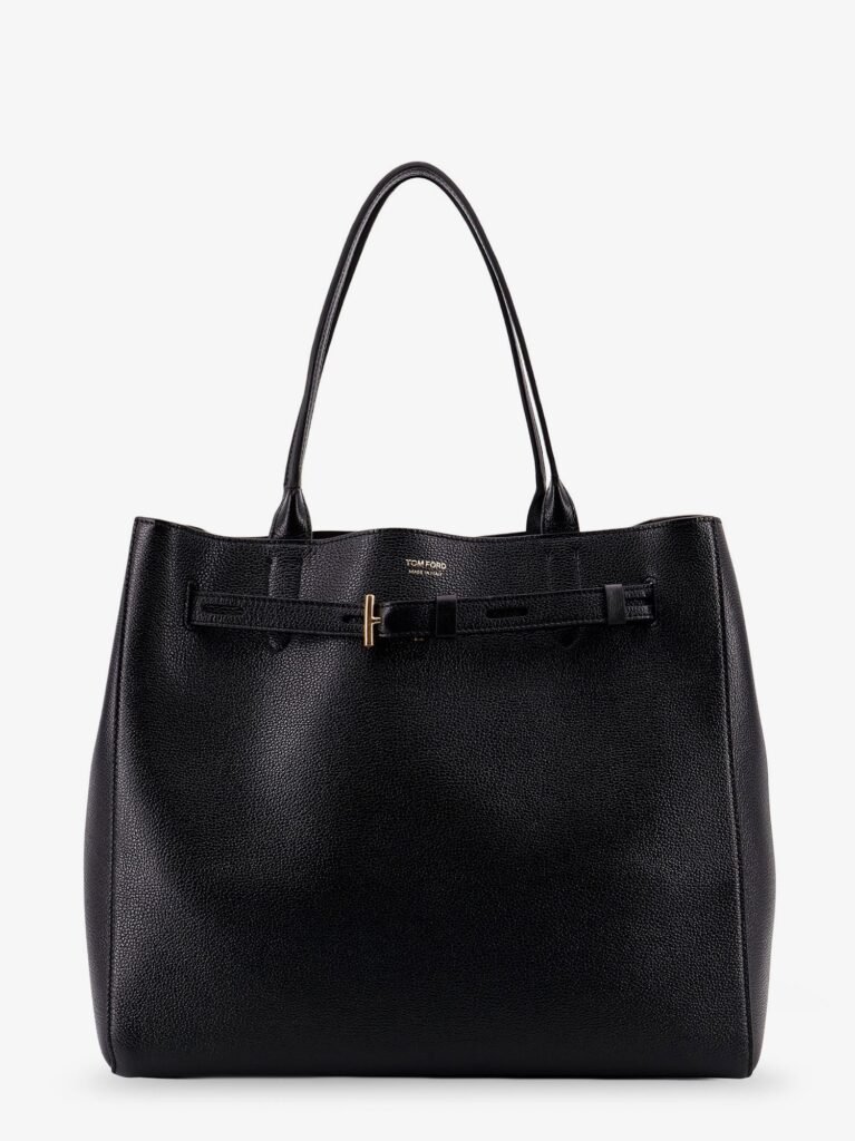 Leather shoulder bag with logo