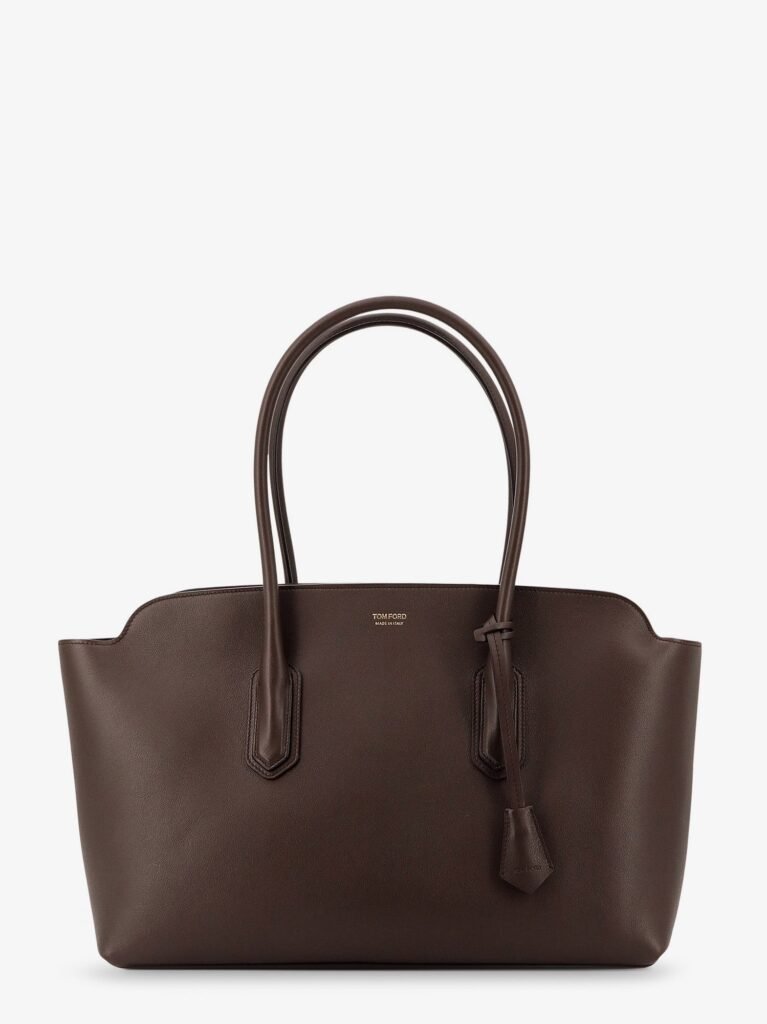 Leather shoulder bag with logo