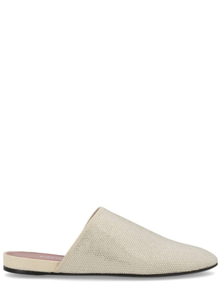 LEATHER SLIPPER WITH RHINESTONES